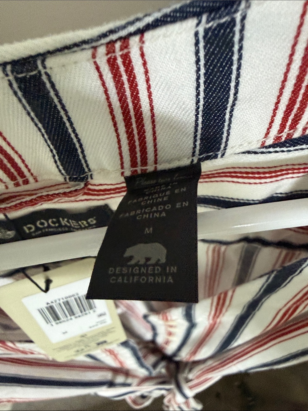 Dockers Striped Midi Dress with pockets in White, Red & Blue - Picture 4 of 10